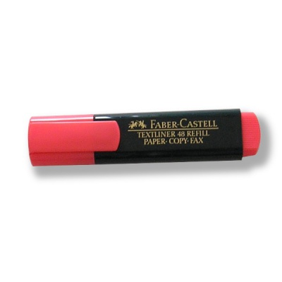 Текстмаркер красный, неоновый, ШЛ 1-5 мм, н-к "клин", Faber-Castell 48