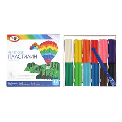 Пластилин классический ГАММА, 12 цветов, 240 г, стек в комплекте, к/уп. Пластилин классический ГАММА, 12 цветов, 240 г, стек в комплекте, к/уп.