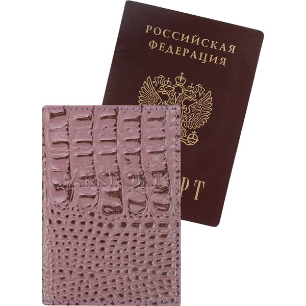 Обложка для паспорта MILAND PASSPORT, кожа нат.,тиснение , цвет: розовый