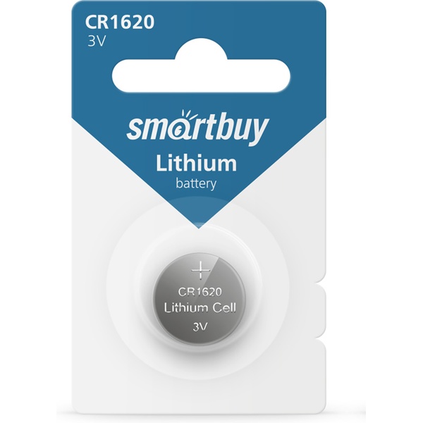 Батарейка CR1620, 3.0 V, Smartbuy