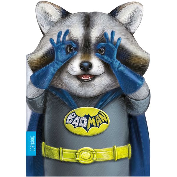 Блокнот на скобе B5, 40 л., точка, 65 г/м², контурная вырубка, ФЕНИКС+ Енот-супергерой   Акция!