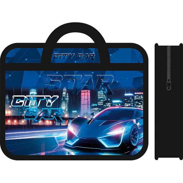 Папка-портфель А4, пластиковая, на молнии, 1 отд., ПЧЕЛКА City car Папка-портфель А4, пластиковая, на молнии, 1 отд., ПЧЕЛКА City car
