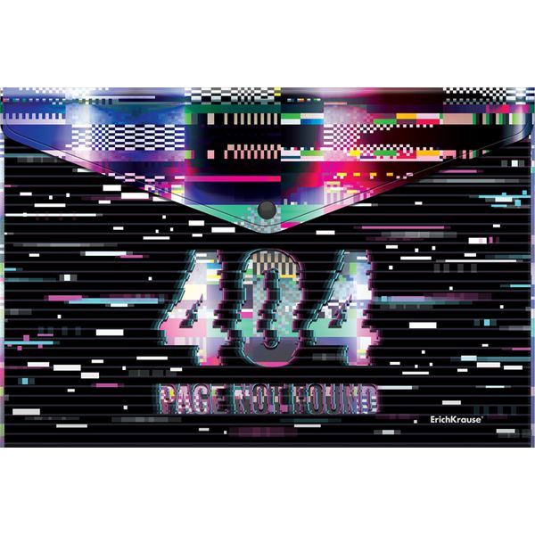 Папка-конверт на кнопке, А4, PP 160 мкм, непрозрачная, ErichKrause Not Found Акция!