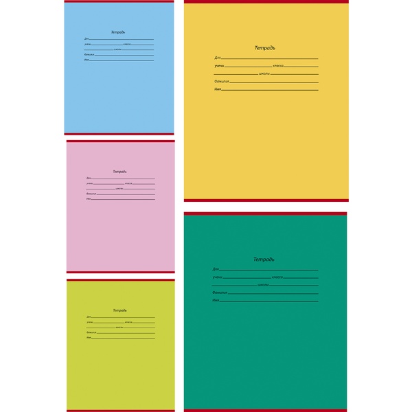 Тетрадь А5, клетка, 24 л., на скобе, 60 г/м², мел. картон, Profit Школьная классика_5 дизайнов