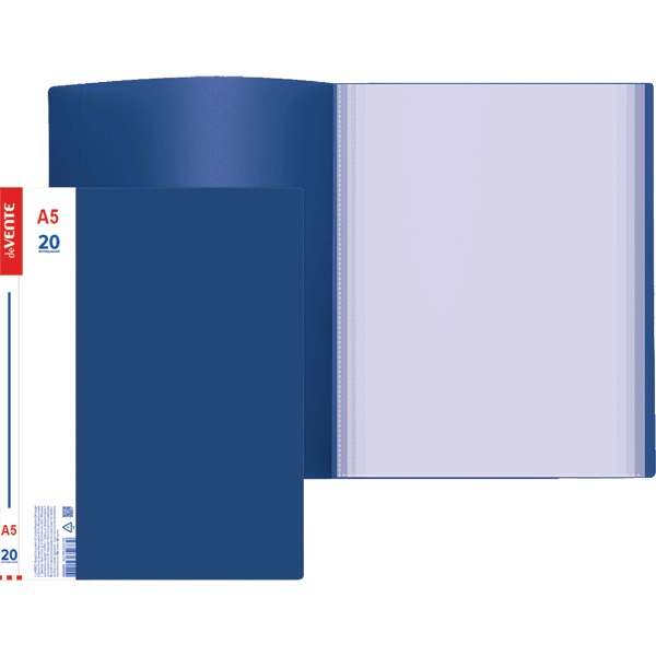 Папка с 20 файлами А5, 500/30 мкм, "песок", deVENTE. Dayli, синяя