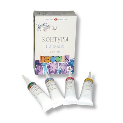 Контур по ткани в наборе DECOLA, 4 цвета, акрил, туба 18 мл Контур по ткани в наборе DECOLA, 4 цвета, акрил, туба 18 мл