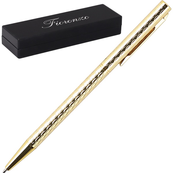 Ручка шариковая подарочная FIORENZO, поворот. м-м, цв. корп.: золотой, 0.7 мм, синяя