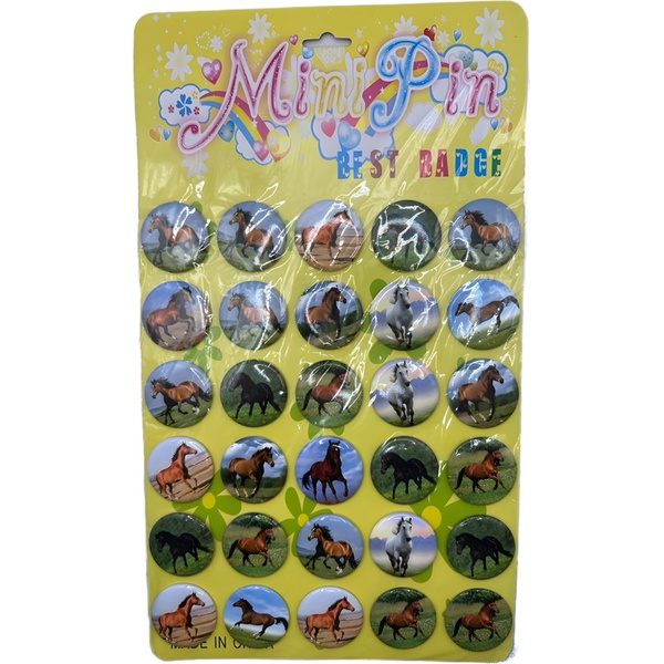 Значок - символ года "Фотографии лошадей" по 30шт. на листе