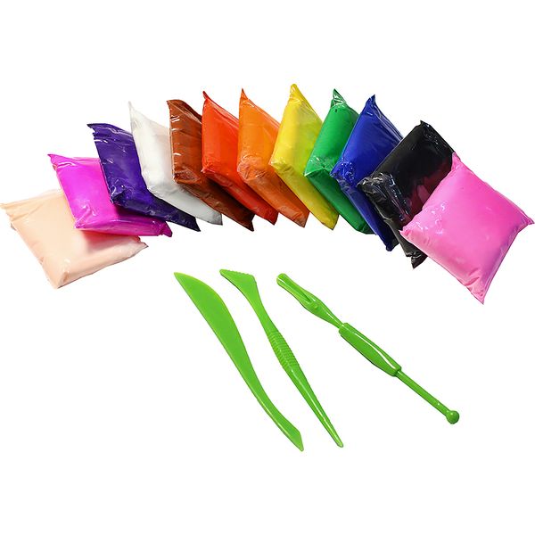 Пластилин воздушный (легкий) Pearl Clay, застывающий, 12 цветов, 15 г/шт., стек